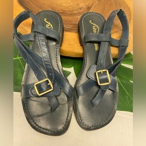 Free People Navy Leather Sandals
